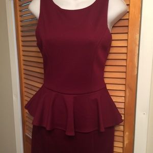 Aqua Wine Peplum Dress